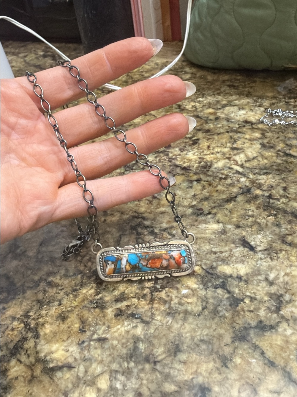 Orange crush bar necklace!